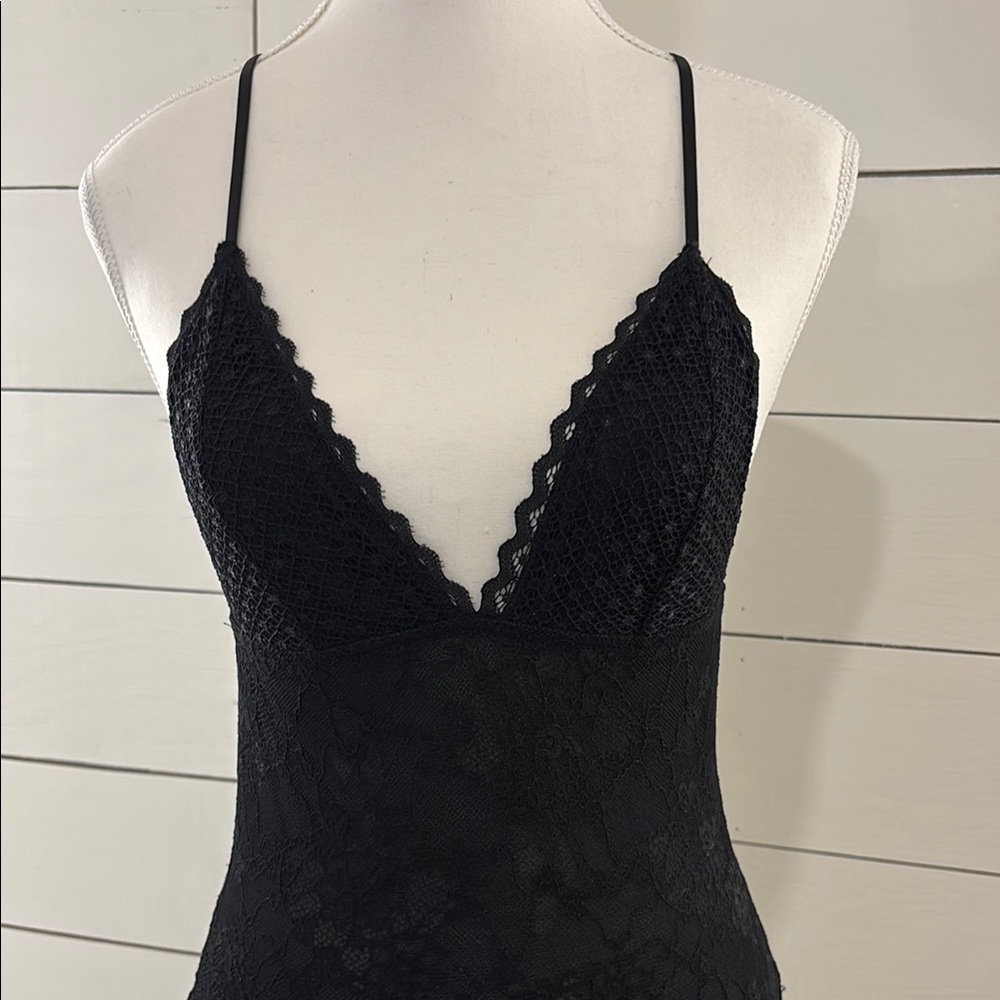 Elegant Black Lace Bodysuit